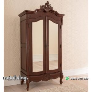 Lemari Pakaian Kayu Jati Kaca nataliving furniture