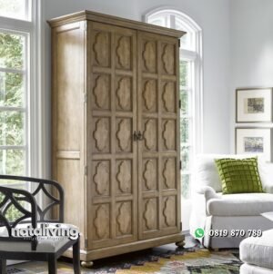 Lemari Pakaian Kayu Jati Kontemporer Unik nataliving furniture
