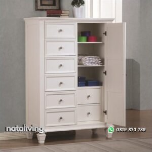 Lemari Pakaian Laci Minimalis Putih nataliving furniture