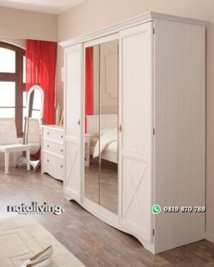 Lemari Pakaian Pintu 4 Duco Putih nataliving furniture
