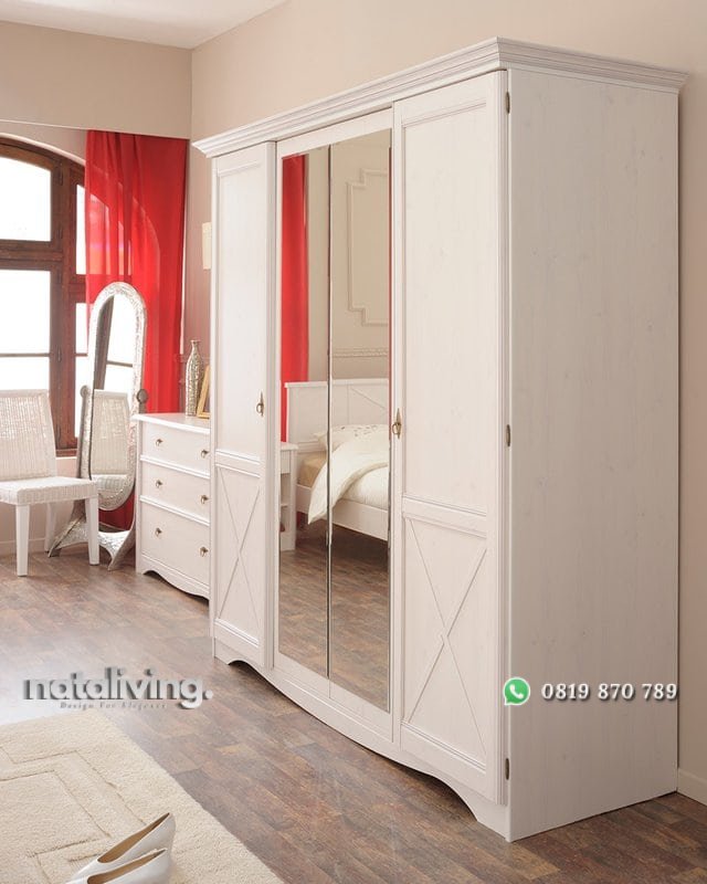 Lemari Pakaian Pintu 4 Duco Putih nataliving furniture 1 Lemari Pakaian Pintu 4 Duco Putih nataliving furniture 1