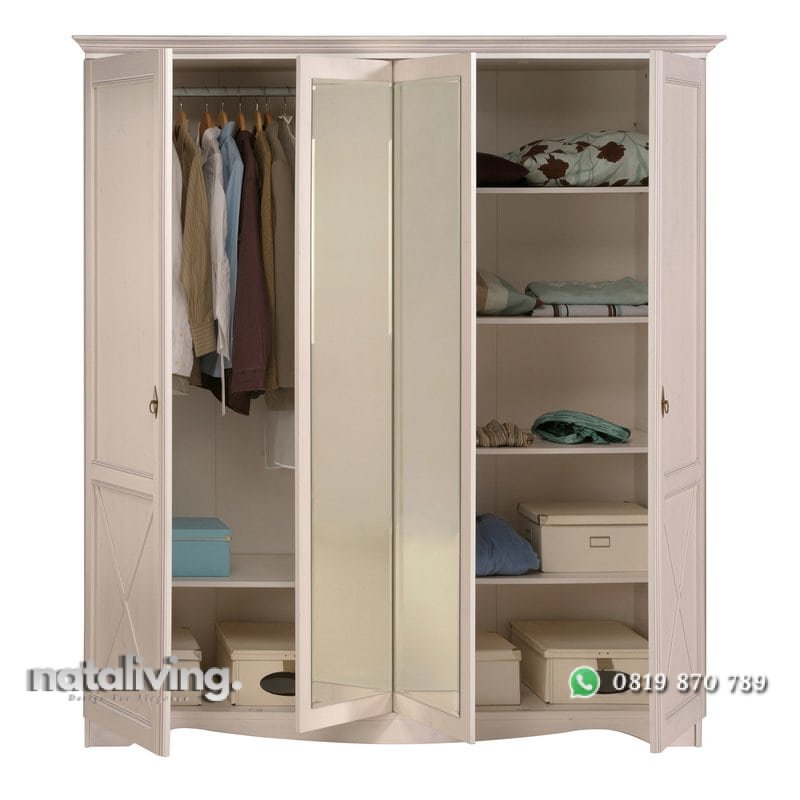 Lemari Pakaian Pintu 4 Duco Putih nataliving furniture 2 Lemari Pakaian Pintu 4 Duco Putih nataliving furniture 2