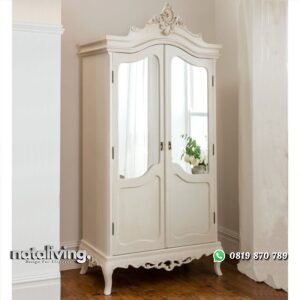 Lemari Pakaian Ukiran Pintu Kaca Minimalis nataliving furniture