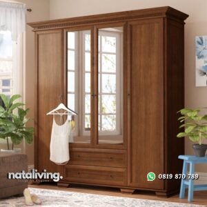 Lemari Pakiaan Empat Pintu Jati nataliving furniture