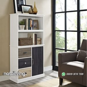 Lemari Rak Buku Minimalis Jepara nataliving furniture