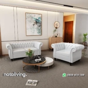 Liverry Set Sofa Tamu Chesterfield Modern Klasik nataliving furniture