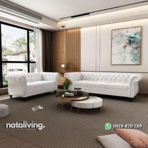 Liverry Set Sofa Tamu Chesterfield 3 & 2 Dudukan Minimalis nataliving furniture