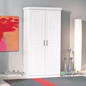 Lemari Pakaian Pintu 2 Warna Putih Minimalis nataliving furniture