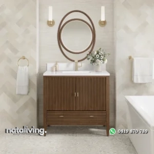 MIRIN Wastafel Cabinet Laci Minimalis Kayu Jati Jepara nataliving furniture
