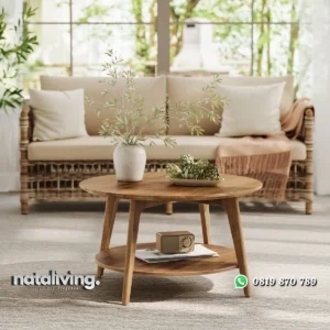 Maklena Meja Tamu Bundar Minimalis Modern nataliving furniture
