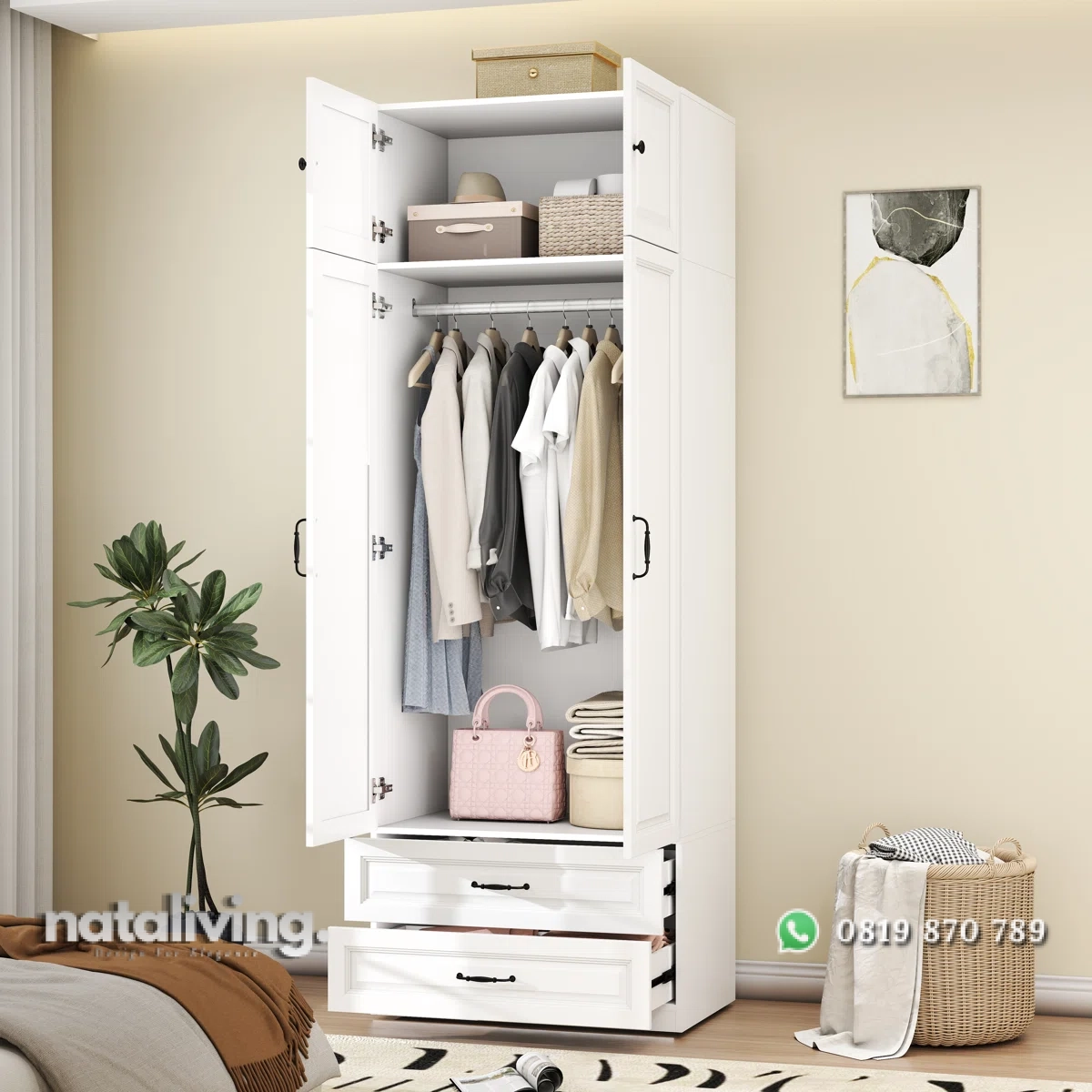 Marriam Lemari Pakaian Minimalis 2 Pintu Cat Duco nataliving furniture 2 Marriam Lemari Pakaian Minimalis 2 Pintu Cat Duco nataliving furniture 2
