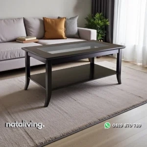 Mashpee Meja Tamu Top Glass Minimalis Modern Kekinian nataliving furniture