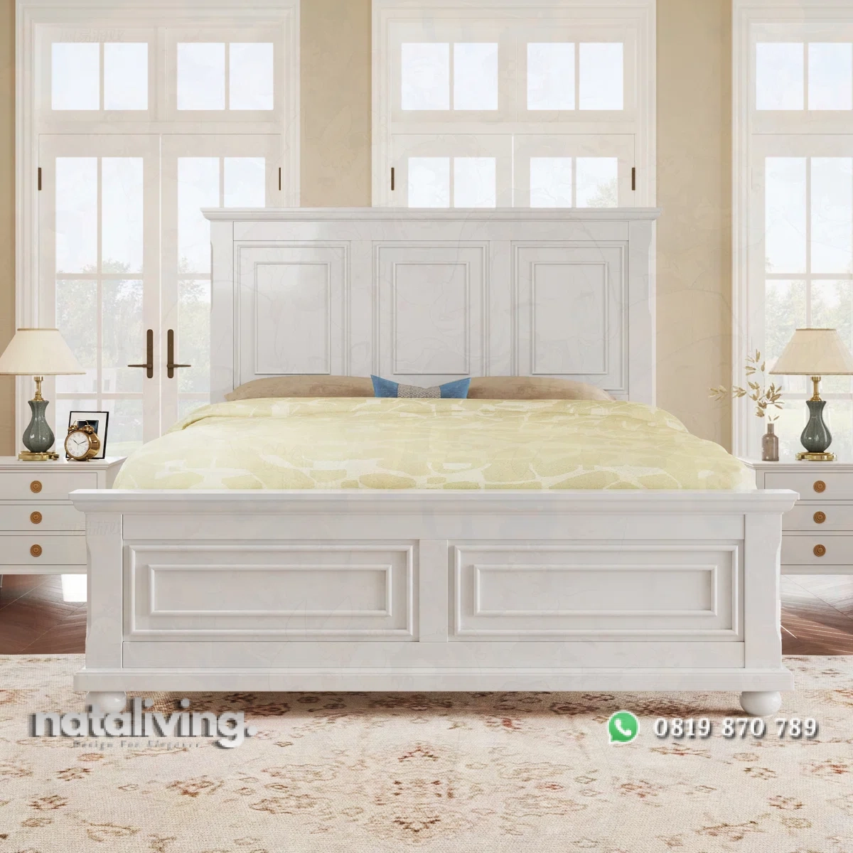 Matheson Tempat Tidur Cat Duco Putih Minimalis Modern nataliving furniture 2 Matheson Tempat Tidur Cat Duco Putih Minimalis Modern nataliving furniture 2