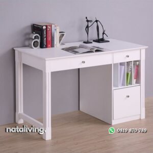 Meja Belajar Anak Cat Duco Putih nataliving furniture
