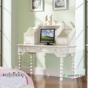 Meja Belajar Cewek Warna Putih nataliving furniture