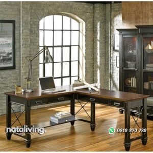 Meja Kantor Sudut Sederhana Minimalis nataliving furniture