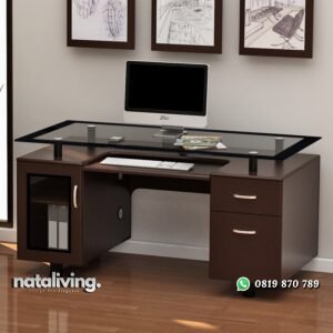 Meja Kantor Top Kaca nataliving furniture