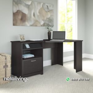 Meja Kerja Kantor Sudut Jati Jepara nataliving furniture