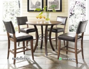 Meja Makan Bulat Satu Set nataliving furniture