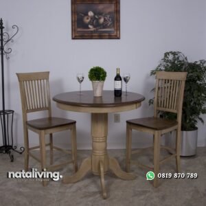 Meja Makan Bundar 2 Kursi nataliving furniture