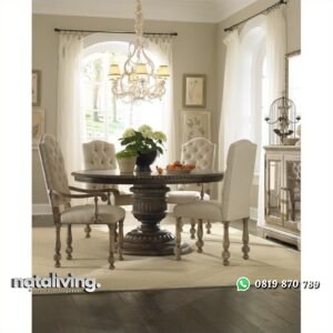 Meja Makan Bundar Kursi Sofa nataliving furniture