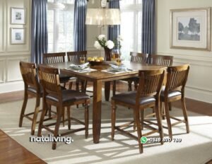 Meja Makan Kotak Persegi 8 Kursi nataliving furniture