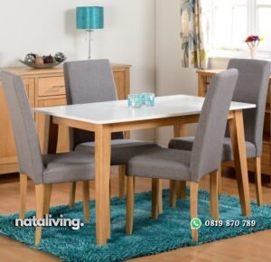 Meja Makan Scandinavian 4 Kursi nataliving furniture