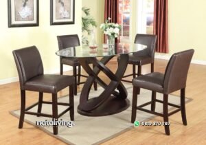 Set Meja Makan Kontemporer Elegan nataliving furniture