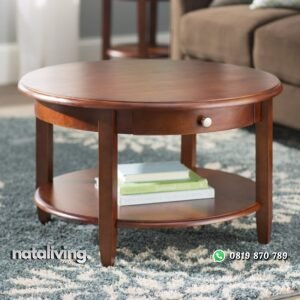 Meja Tamu Bundar Sederhana Minimalis nataliving furniture