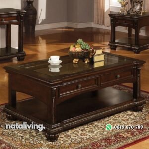 Meja Tamu Kaca Berlaci Minimalis Modern nataliving furniture