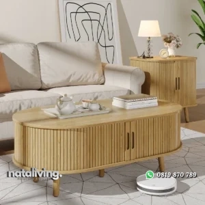 Meja Tamu Minimalis Kayu Jati Finishing Bleaching Wood nataliving furniture