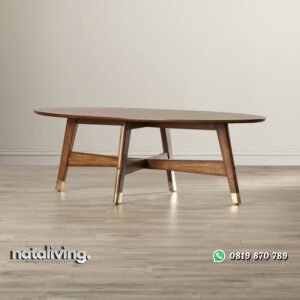 Meja Tamu Oval Kayu Jati Minimalis nataliving furniture