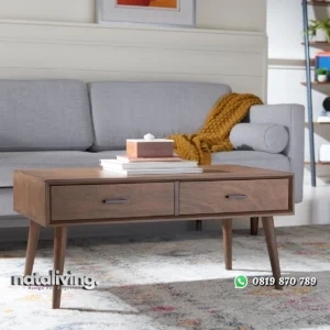 Meja Tamu Laci Retro Kayu Jati Minimalis Terbaru nataliving furniture