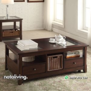 Meja Tamu Top Kaca Berlaci Multifungsi nataliving furniture