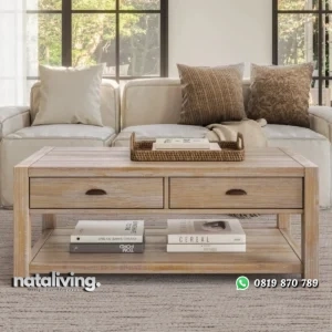 Montauk Meja Tamu Rustic Kayu Jati Minimalis Modern nataliving furniture