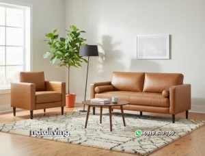Nataniel Set Sofa Tamu Minimalis Modern Kain Oscar nataliving furniture