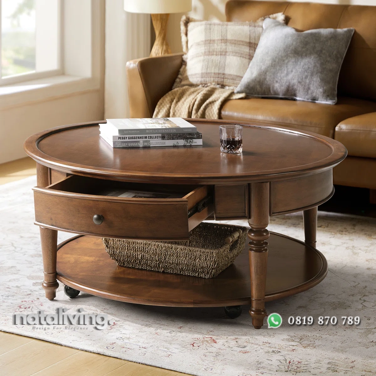 Nikolaus Meja Tamu Bundar Kayu Jati Minimalis Modern nataliving furniture 2 Nikolaus Meja Tamu Bundar Kayu Jati Minimalis Modern nataliving furniture 2