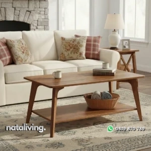 Oliver Meja Tamu Minimalis Terbaru Warna Walnut nataliving furniture