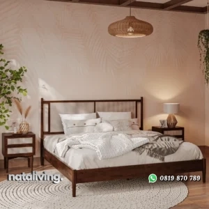 Oliver Tempat Tidur Model Rotan Kayu Jati Minimalis nataliving furniture