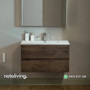 RIKKI Wastafel Kabinet 2 Laci Kayu Jati Minimalis nataliving furniture