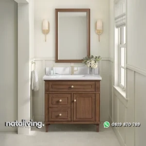 ROKKA Wastafel Kabinet Kayu Jati Minimalis Modern nataliving furniture