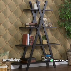 Rak Buku Jati Sederhana nataliving furniture