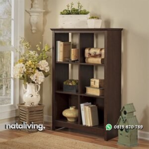 Rak Buku Kayu Jati Asli nataliving furniture