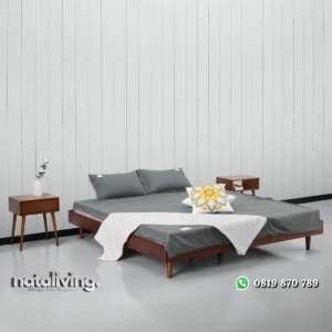 Ranjang Tidur Kayu Jati Solid Desain Minimalis Modern nataliving furniture