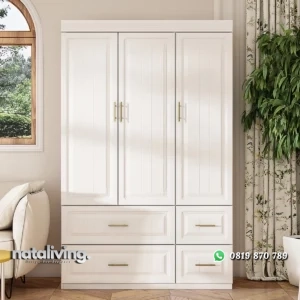 Reberry Lemari Pakaian 3 Pintu Multifungsi Cat Duco nataliving furniture