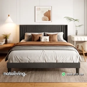 Renata Tempat Tidur Jok Kain Canvas Desain Minimalis nataliving furniture