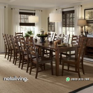 Satu Set Meja Makan 12 Kursi nataliving furniture