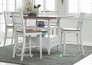 Satu Set Meja Makan 4 Kursi nataliving furniture