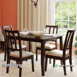 Satu Set Meja Makan 4 Kursi Minimalis nataliving furniture