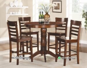 Satu Set Meja Makan Bundar nataliving furniture